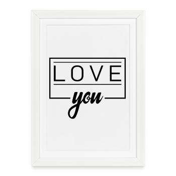 love you - Framed poster (27 × 37 cm) - white - Front