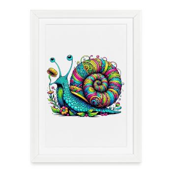 Escargot - Affiche encadrée (27 × 37 cm) - blanc - Devant