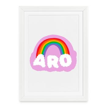 Aromanticisme, aromantique, aro - Affiche encadrée (27 × 37 cm) - blanc - Devant