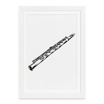 Flûte - Affiche encadrée (27 × 37 cm) - blanc - Devant