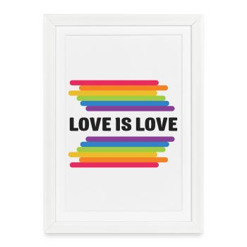 Mois de la fierté LGBT - Love is Love - Affiche encadrée (27 × 37 cm) - blanc - Devant