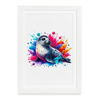 Seal - Framed poster (27 × 37 cm) - white - Front