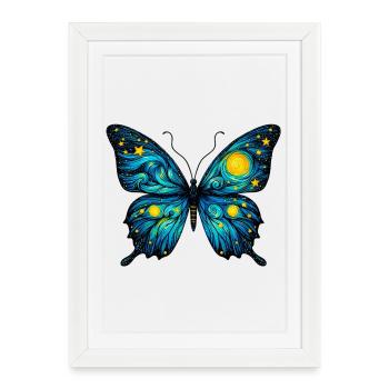 Papillon - Affiche encadrée (27 × 37 cm) - blanc - Devant