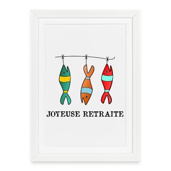 RETIREMENT. RETIREMENT. RETIRED. HAPPY RETIREMENT - Framed poster (27 × 37 cm) - white - Front