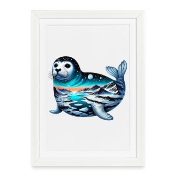 Seal - Framed poster (27 × 37 cm) - white - Front