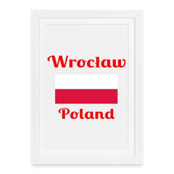Wrocław, Pologne - Imprimés élégants - Affiche encadrée (27 × 37 cm) - blanc - Devant