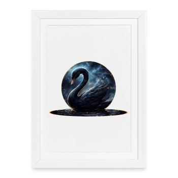 Galactic Grace : Le Cygne Noir - Affiche encadrée (27 × 37 cm) - blanc - Devant