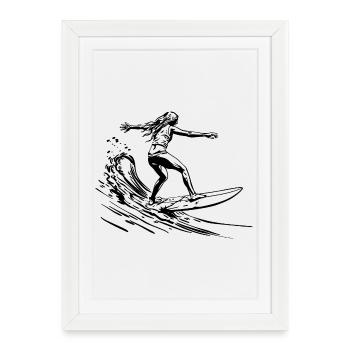 Surfeuses - Affiche encadrée (27 × 37 cm) - blanc - Devant