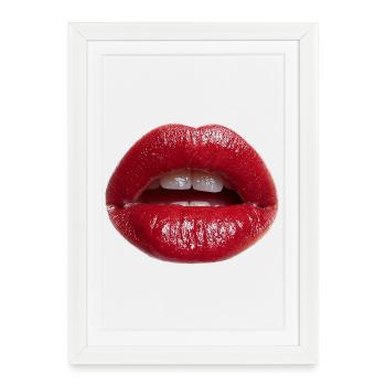 Lèvres - Affiche encadrée (27 × 37 cm) - blanc - Devant
