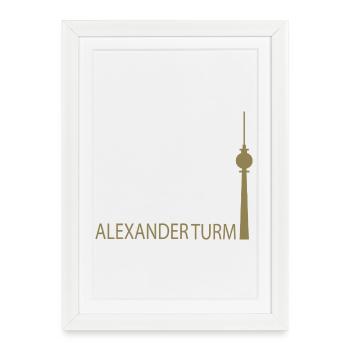Drôle de tour de télévision de Berlin Silhouette Parodie - Affiche encadrée (27 × 37 cm) - blanc - Devant
