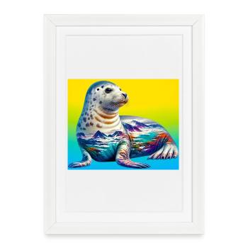 seal - Framed poster (27 × 37 cm) - white - Front