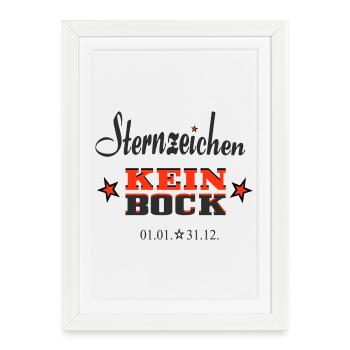 Asterisk Kein Bock Annual Calendar - Framed poster (27 × 37 cm) - white - Front