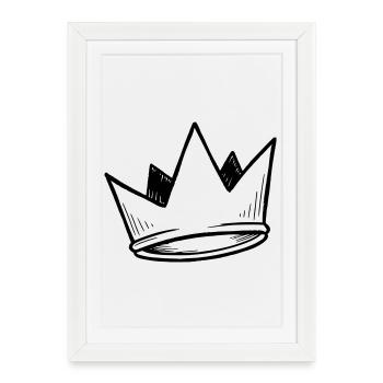 Crown Vector | Doodle Look - Framed poster (27 × 37 cm) - white - Front