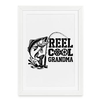 Fishing Angler Fisherman Fish, Reel Cool Grandma - Framed poster (27 × 37 cm) - white - Front