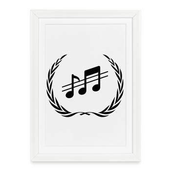 Music Notes Wreath - Framed poster (27 × 37 cm) - white - Front