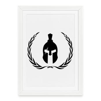 Casque Spartan Couronne de gladiateur - Affiche encadrée (27 × 37 cm) - blanc - Devant