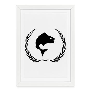 Fish Symbol Wreath - Framed poster (27 × 37 cm) - white - Front