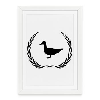 Couronne d’animal de canard - Affiche encadrée (27 × 37 cm) - blanc - Devant