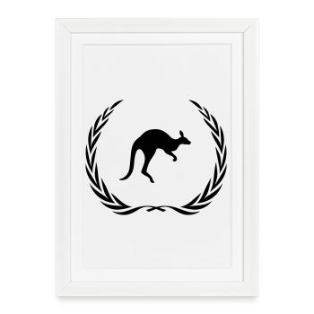 Couronne d’animal kangourou - Affiche encadrée (27 × 37 cm) - blanc - Devant