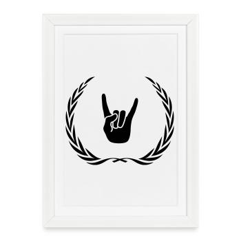 Couronne de symbole de la main du parti - Affiche encadrée (27 × 37 cm) - blanc - Devant