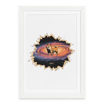 Shiba Kosmos Wow - Framed poster (27 × 37 cm) - white - Front