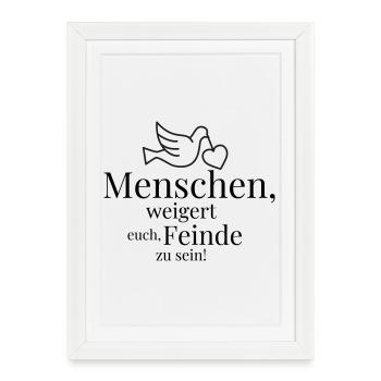 Peuple, refusez d’être ennemis ! - Affiche encadrée (27 × 37 cm) - blanc - Devant