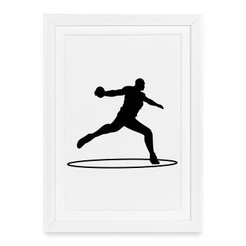 Lanceur de disque - Affiche encadrée (27 × 37 cm) - blanc - Devant