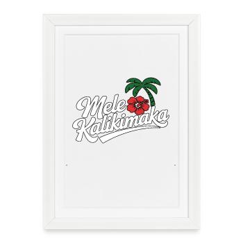 Noël Mele Kalikimaka Hawaii - Affiche encadrée (27 × 37 cm) - blanc - Devant