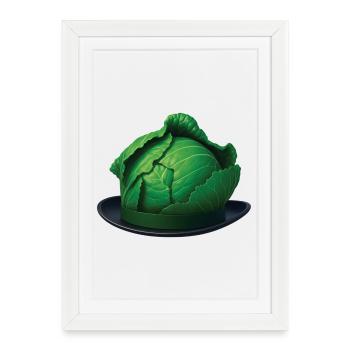LE CHAPEAU DU CHOU - Bellegique - Affiche encadrée (27 × 37 cm) - blanc - Devant