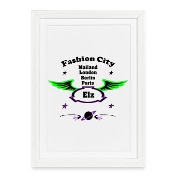 Fashion_City - Affiche encadrée (27 × 37 cm) - blanc - Devant