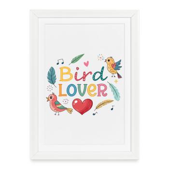 Amoureux des oiseaux colorés - Affiche encadrée (27 × 37 cm) - blanc - Devant