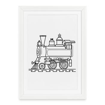 Railroad Comic Style - Framed poster (27 × 37 cm) - white - Front