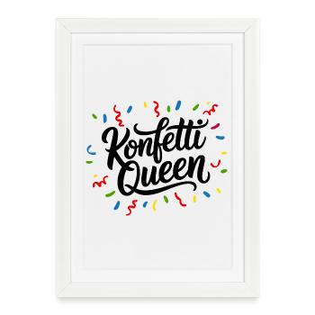 Fête de la Reine des confettis - Affiche encadrée (27 × 37 cm) - blanc - Devant