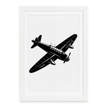 Vieil avion - Affiche encadrée (27 × 37 cm) - blanc - Devant