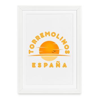 Torremolinos Sunset Emblem - Framed poster (27 × 37 cm) - white - Front