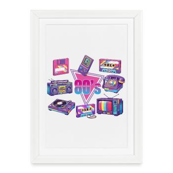 80’s Retro 1980s Music Mixtape Vibes - Framed poster (27 × 37 cm) - white - Front