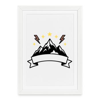 Armoiries de la Bannière des Montagnes - Affiche encadrée (27 × 37 cm) - blanc - Devant