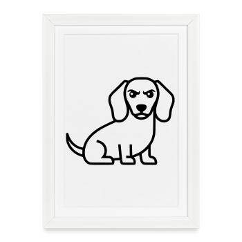 Bad Dachshund Dachshund Outline - Framed poster (27 × 37 cm) - white - Front