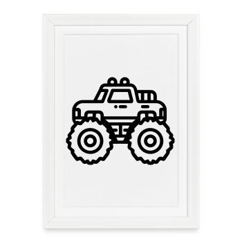 Monster truck - Framed poster (27 × 37 cm) - white - Front