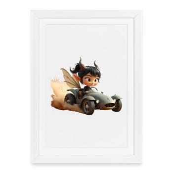 Adventure Goblin in Sand Car - Framed poster (27 × 37 cm) - white - Front