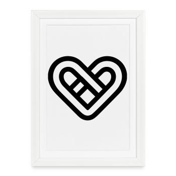 cœur infini - Affiche encadrée (27 × 37 cm) - blanc - Devant