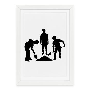 Équipe de l’équipe au sol – Ouvriers des sables - Affiche encadrée (27 × 37 cm) - blanc - Devant