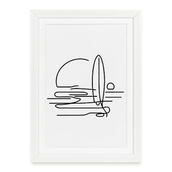 Surfing Sketch - Framed poster (27 × 37 cm) - white - Front