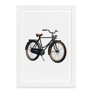 Illustration rétro de vélo vintage - Affiche encadrée (27 × 37 cm) - blanc - Devant