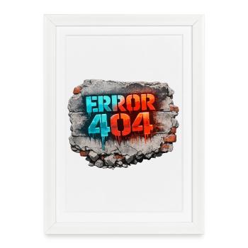 Error 404 Street Art - Framed poster (27 × 37 cm) - white - Front