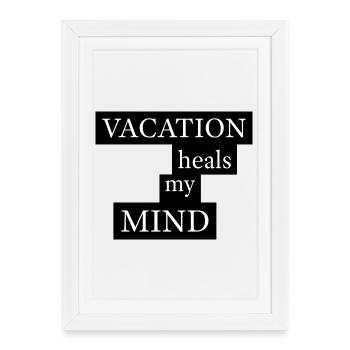Vacation heals my mind - Framed poster (27 × 37 cm) - white - Front