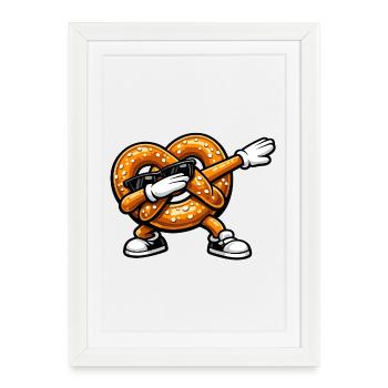 Tamponnement du bretzel - Affiche encadrée (27 × 37 cm) - blanc - Devant