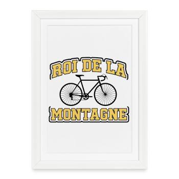 T-shirt Vélo Rétro Roi de la Montagne - Affiche encadrée (27 × 37 cm) - blanc - Devant