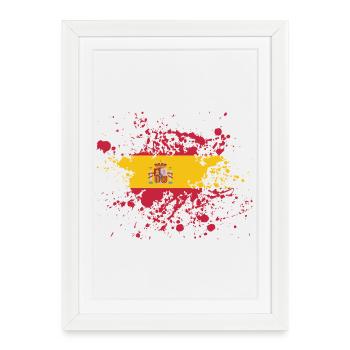 ESPAGNE ESPAGNE EUROPE FAN DE SPORT ESPAGNOL - Affiche encadrée (27 × 37 cm) - blanc - Devant