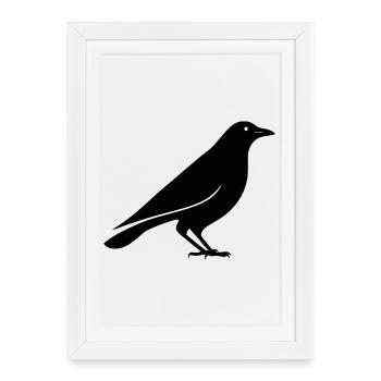 crow - Framed poster (27 × 37 cm) - white - Front